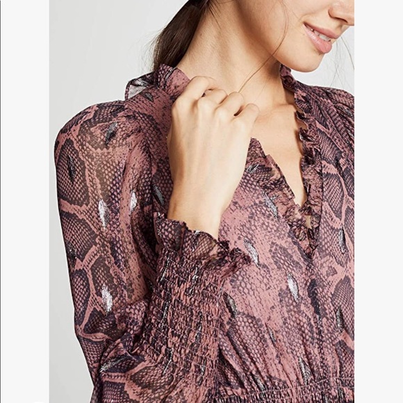 Rebecca Taylor snake print smoked clip dress - Picture 3 of 12